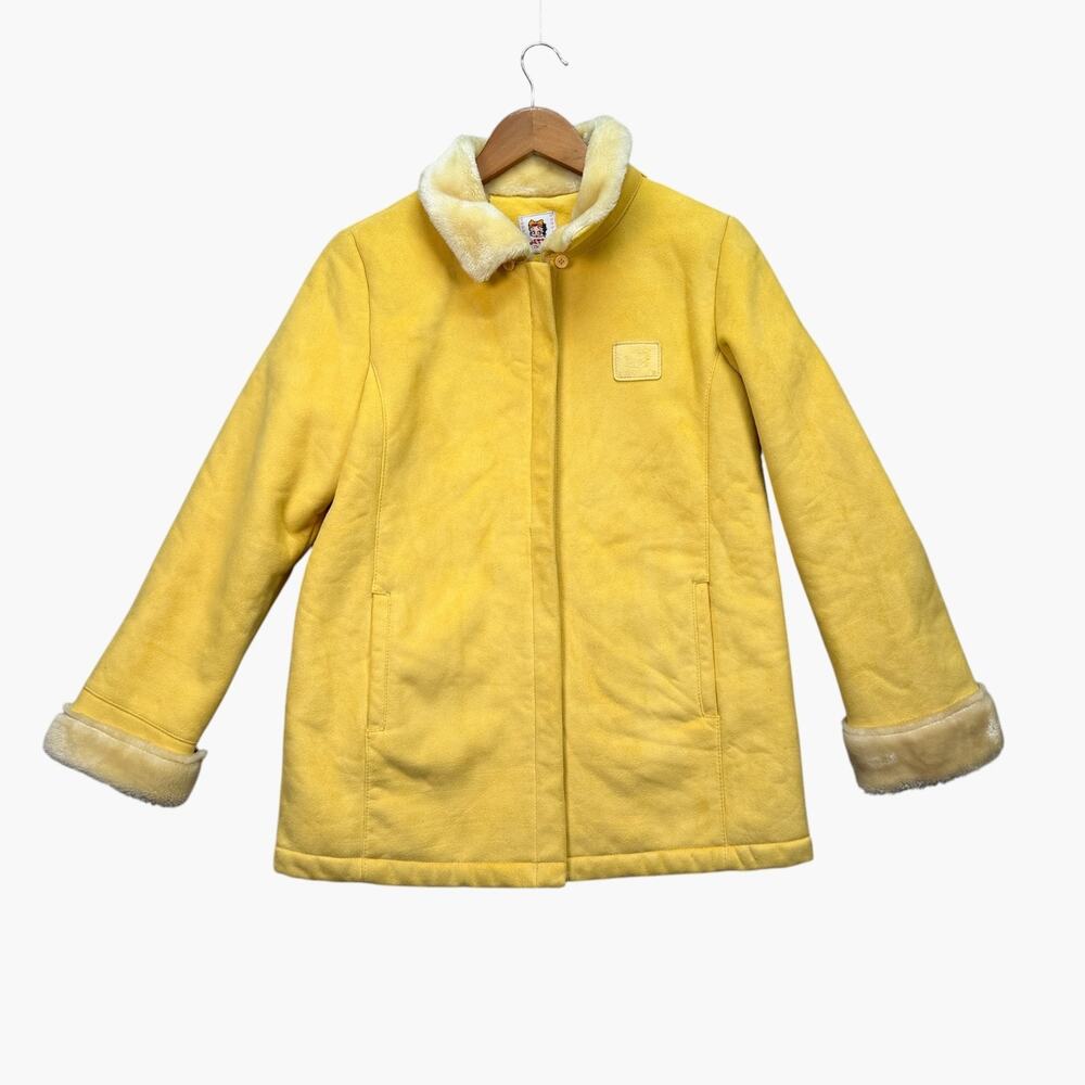 Rare VTG Betty Boop Yellow Suede Style Cartoon Winter Coat Girls 15 (160) XL